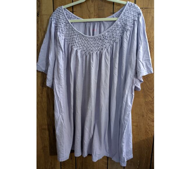 Woman Within Shirt Plus Size 4X XXXX 34 36 Purple Top Blouse Plus Freebie 5x - Picture 1 of 7